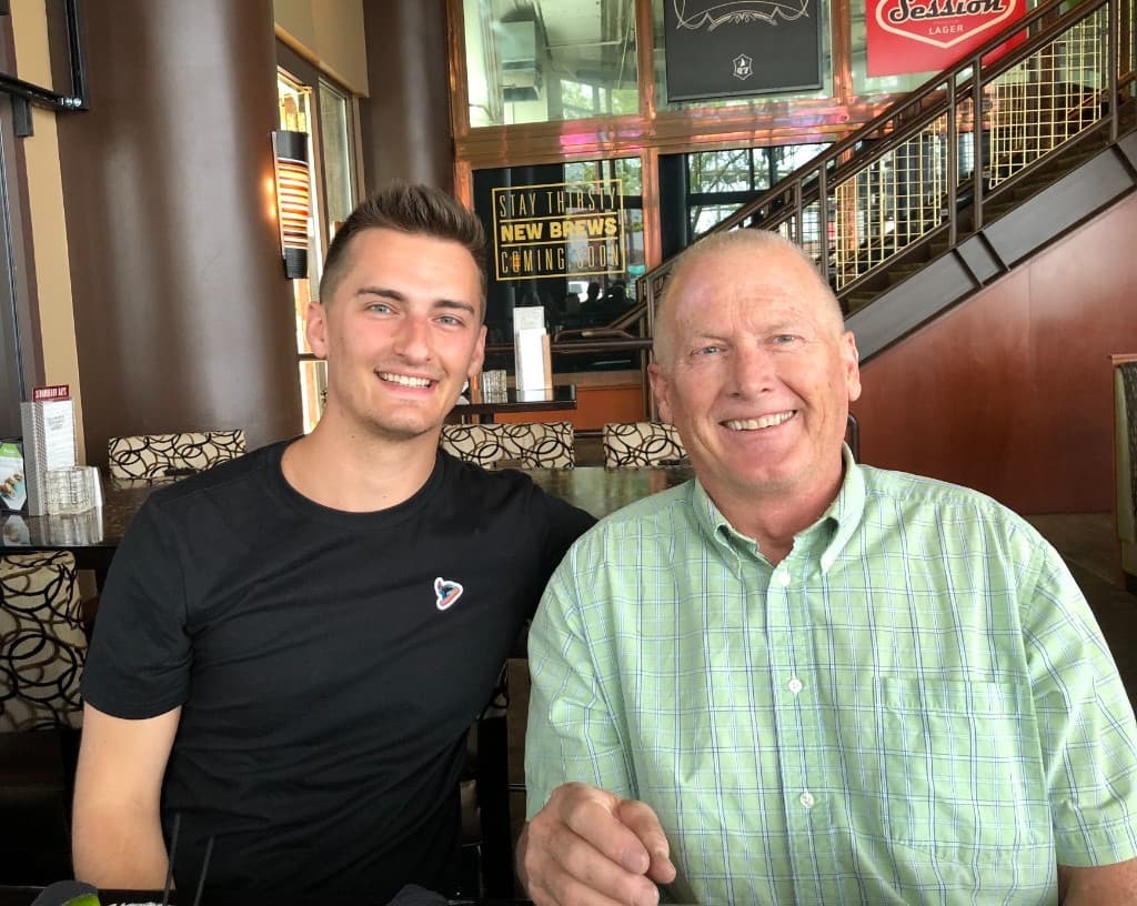 Cole Preece and his dad, Dan